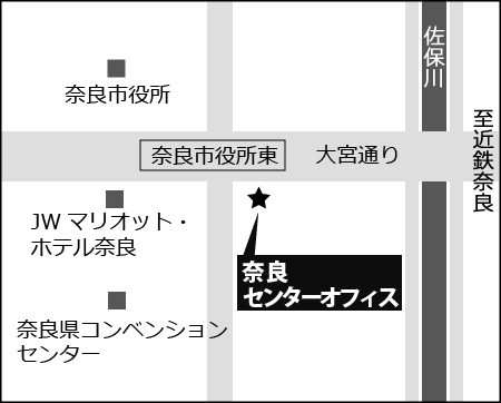 税理士法人あおばの奈良センターオフィスの地図画像